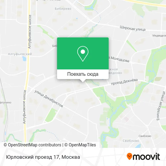 Карта Юрловский проезд 17