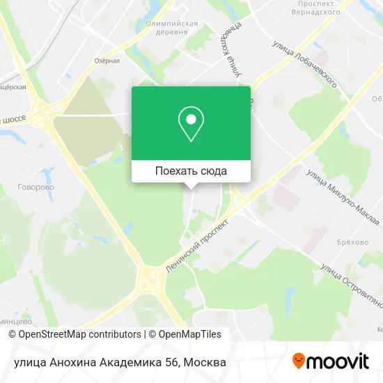 Карта улица Анохина Академика 56