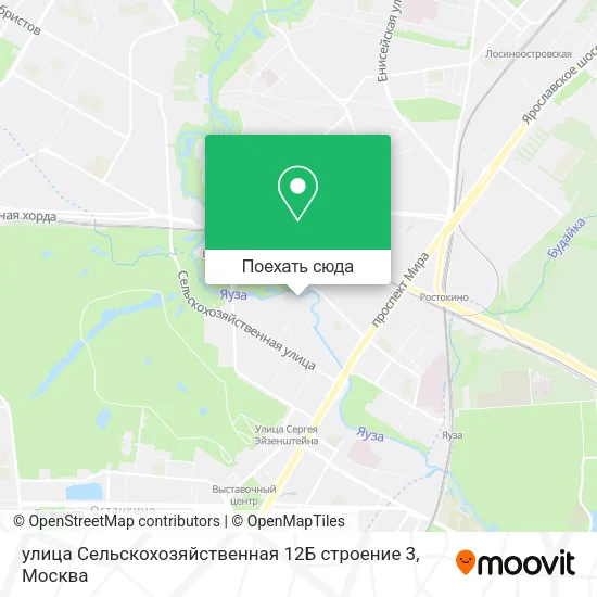 Карта улица Сельскохозяйственная 12Б строение 3