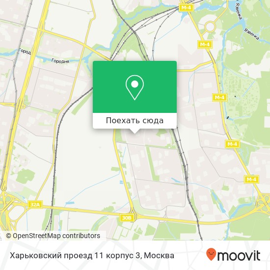 Карта Харьковский проезд 11 корпус 3