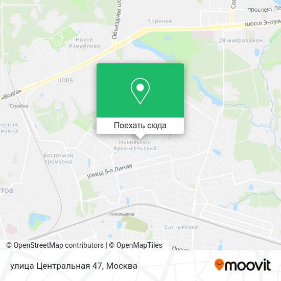 Карта улица Центральная 47