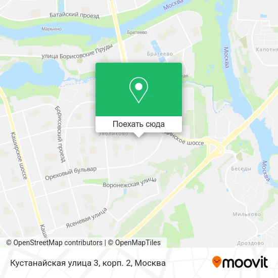 Карта Кустанайская улица 3, корп. 2