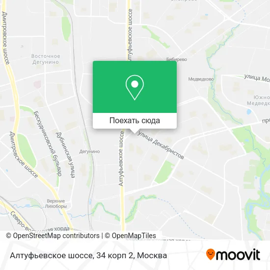 Карта Алтуфьевское шоссе, 34 корп 2
