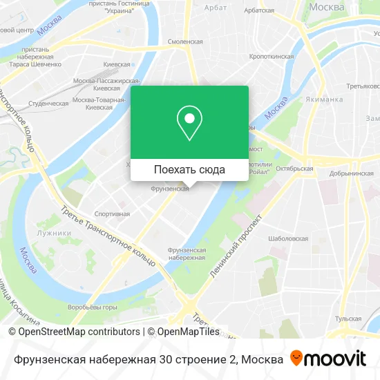 Карта Фрунзенская набережная 30 строение 2