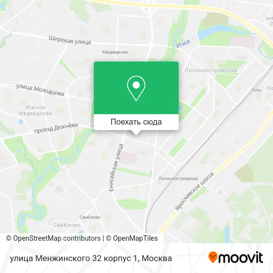 Карта улица Менжинского 32 корпус 1