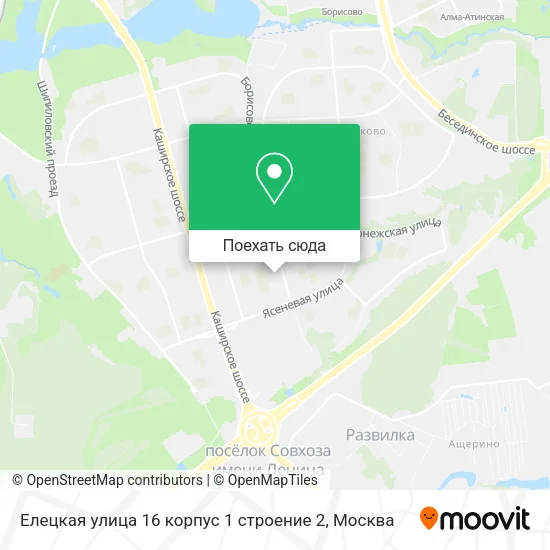 Карта Елецкая улица 16 корпус 1 строение 2