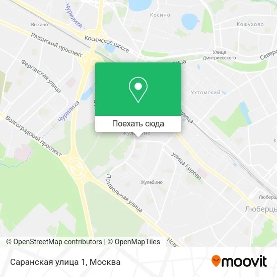 Карта Саранская улица 1