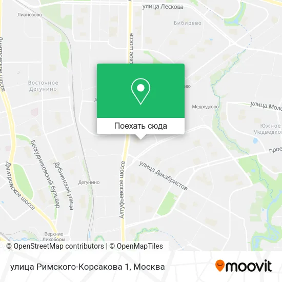 Карта улица Римского-Корсакова 1