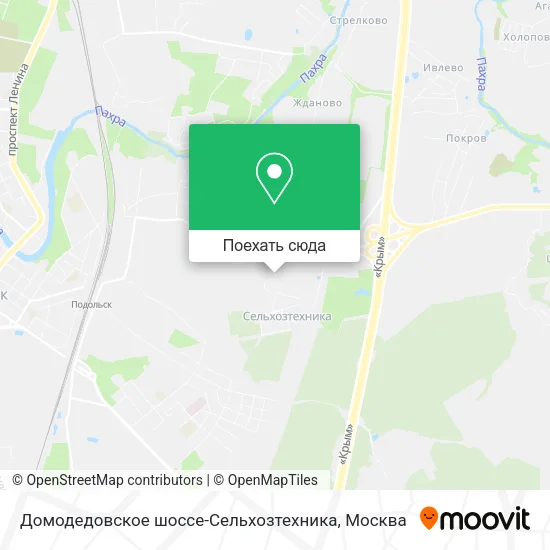 Карта Домодедовское шоссе-Сельхозтехника