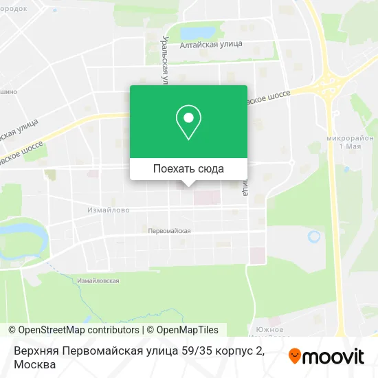 Карта Верхняя Первомайская улица 59 / 35 корпус 2