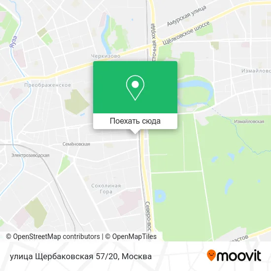 Карта улица Щербаковская 57/20