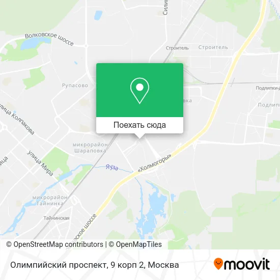 Карта Олимпийский проспект, 9 корп 2