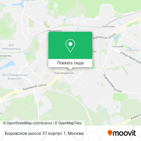 Карта Боровское шоссе 37 корпус 1
