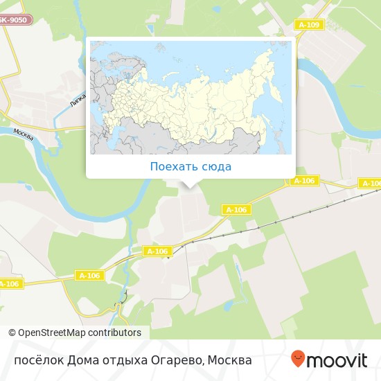 Карта посёлок Дома отдыха Огарево