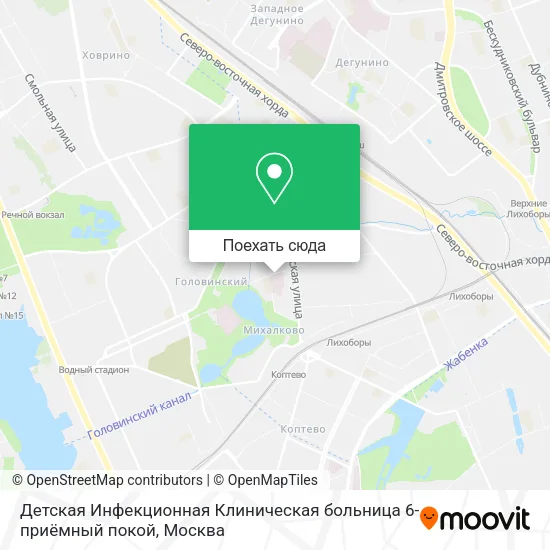 Карта Детская Инфекционная Клиническая больница 6-приёмный покой