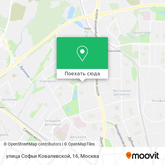 Карта улица Софьи Ковалевской, 16