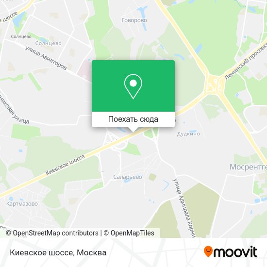 Карта Киевское шоссе