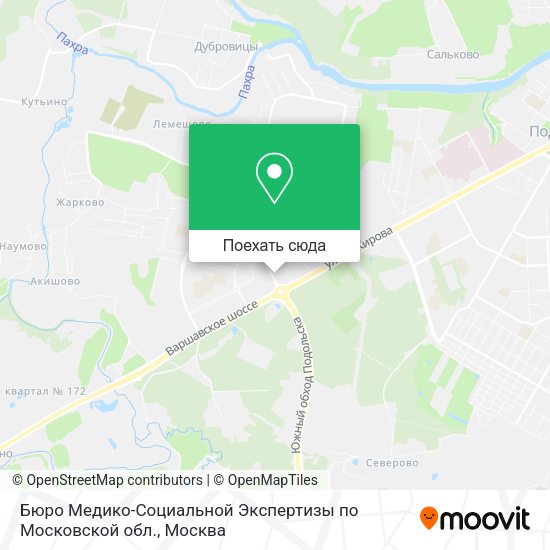 Карта Бюро Медико-Социальной Экспертизы по Московской обл.