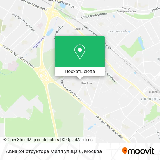 Карта Авиаконструктора Миля улица 6