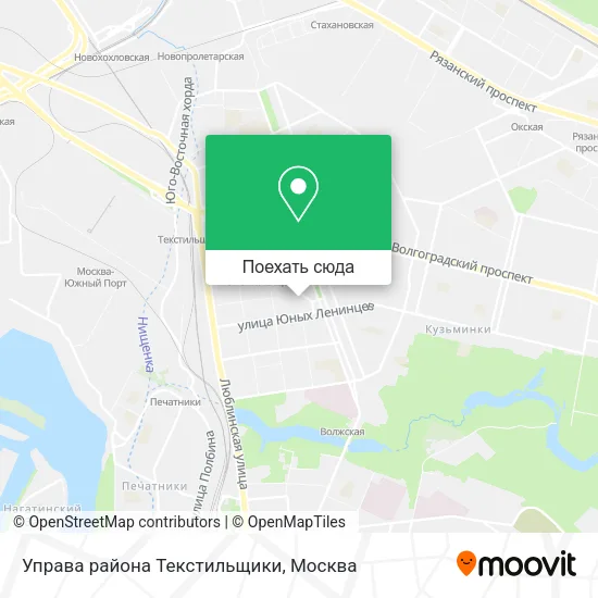 Карта Управа района Текстильщики
