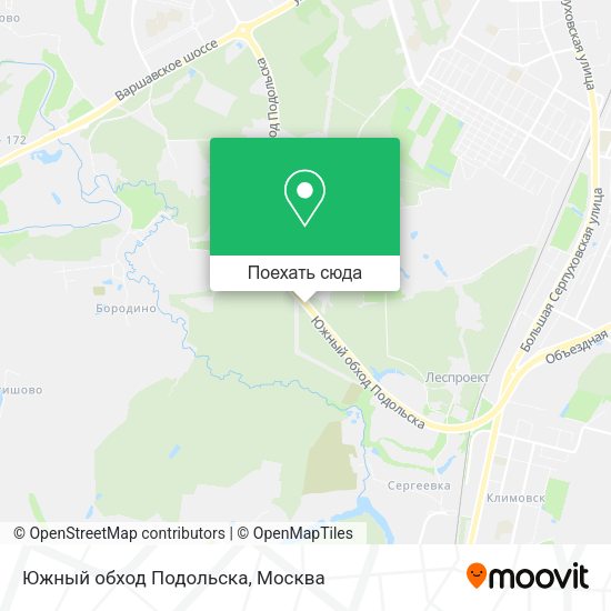 Карта Южный обход Подольска