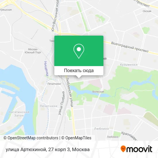 Карта улица Артюхиной, 27 корп 3