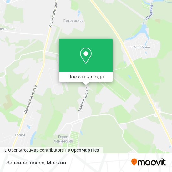 Карта Зелёное шоссе