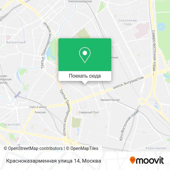 Карта Красноказарменная улица 14