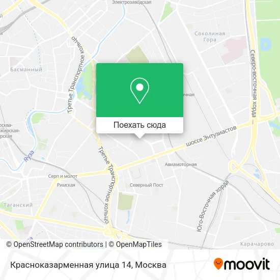 Карта Красноказарменная улица 14