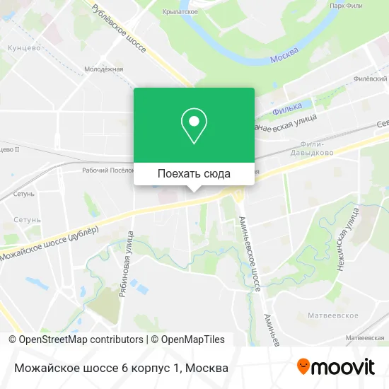 Карта Можайское шоссе 6 корпус 1