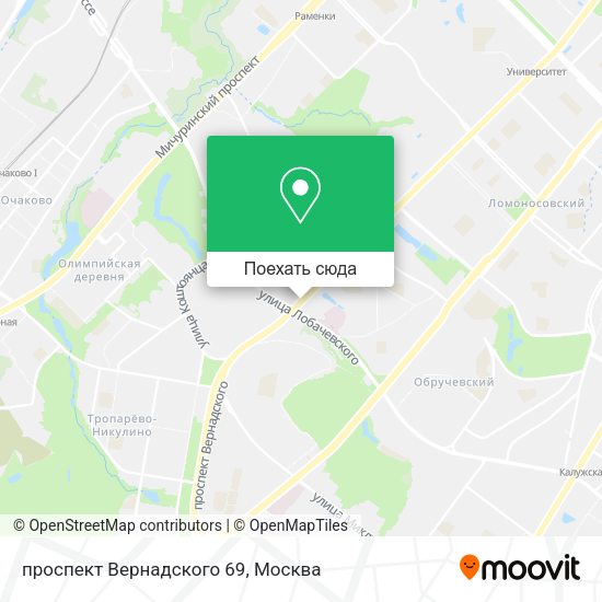 Карта проспект Вернадского 69