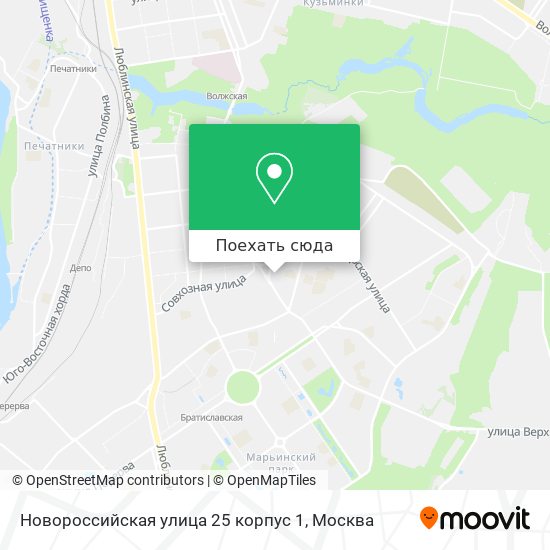 Карта Новороссийская улица 25 корпус 1