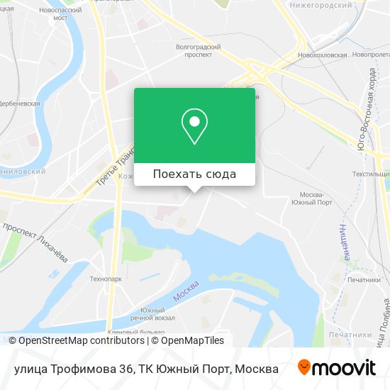 Карта улица Трофимова 36, ТК Южный Порт