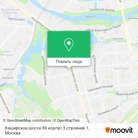 Карта Каширское шоссе 86 корпус 3 строение 1