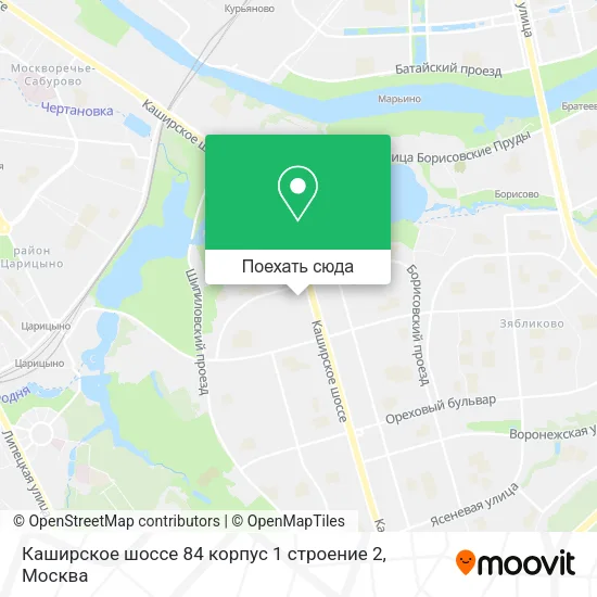 Карта Каширское шоссе 84 корпус 1 строение 2