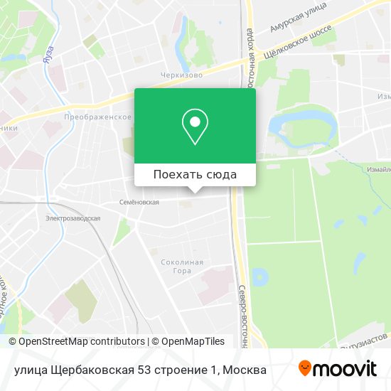 Карта улица Щербаковская 53 строение 1