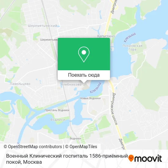 Карта Военный Клинический госпиталь 1586-приёмный покой