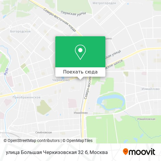 Карта улица Большая Черкизовская 32 б