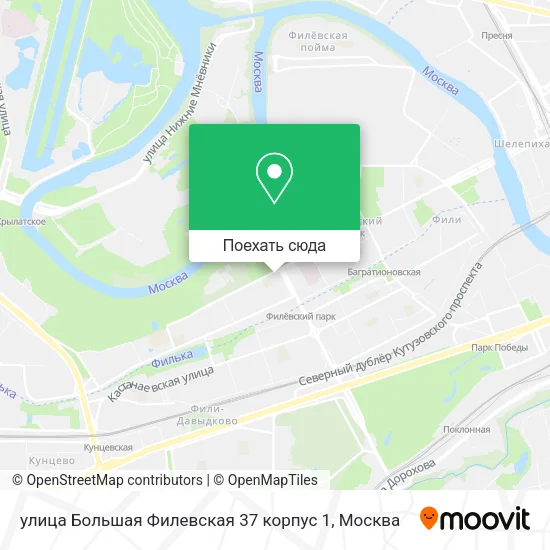 Карта улица Большая Филевская 37 корпус 1