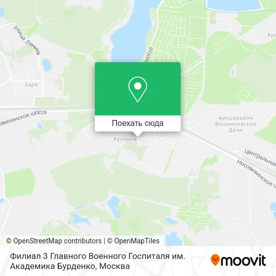 Карта Филиал 3 Главного Военного Госпиталя им. Академика Бурденко