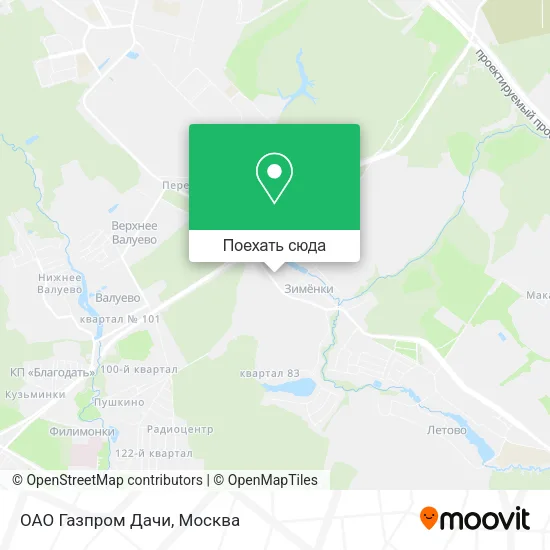 Карта ОАО Газпром Дачи