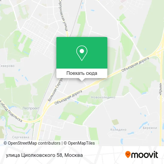Карта улица Циолковского 58