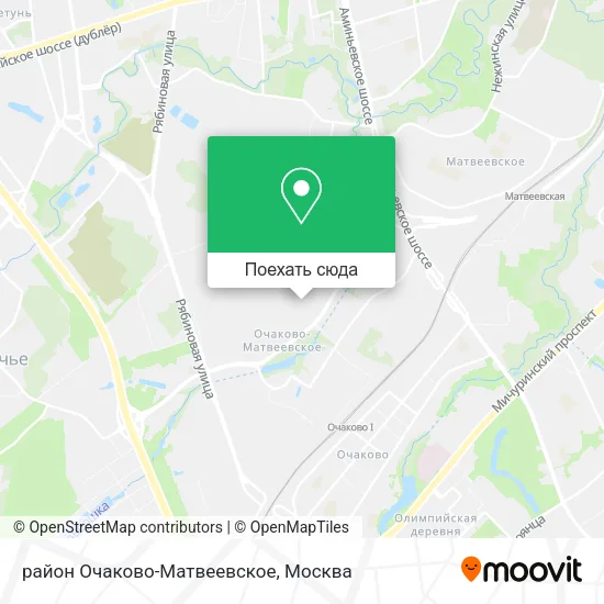 Карта район Очаково-Матвеевское