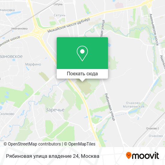 Карта Рябиновая улица владение 24