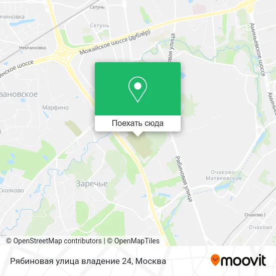 Карта Рябиновая улица владение 24