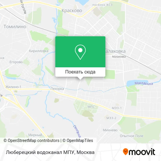 Карта Люберецкий водоканал МПУ