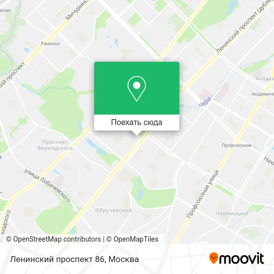 Карта Ленинский проспект 86