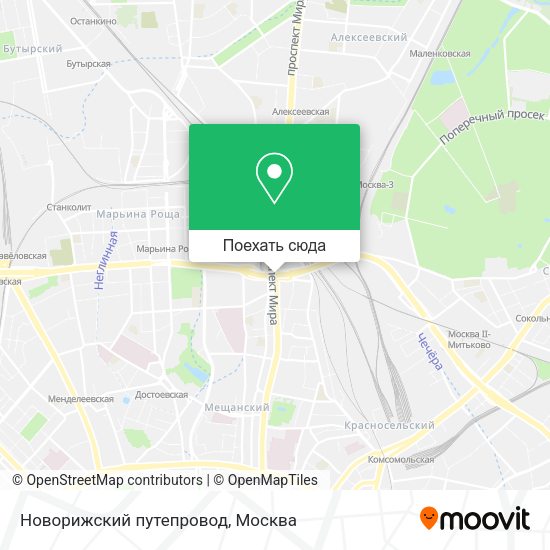Карта Новорижский путепровод