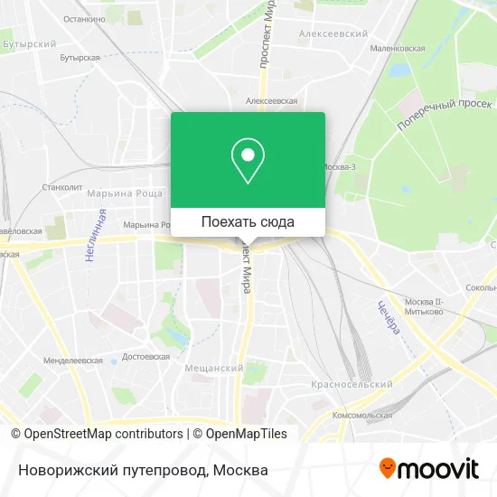 Карта Новорижский путепровод
