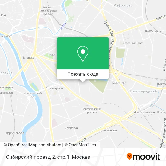 Карта Сибирский проезд 2, стр.1
